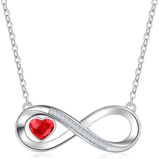 Collier Femme Argent 925 Avec Pendentif Zircone Cubique - Longueur 41-45 Cm - Neuf Avec étiquettes