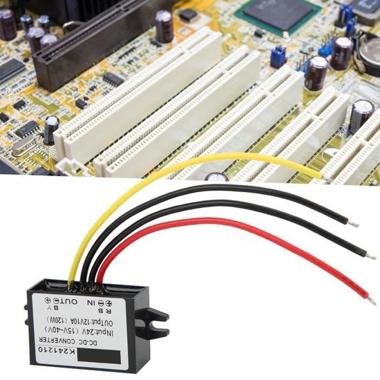 DC DC Convertisseur 24V à 12V 10A 120W Abaisseur Module D' Alimentation, étanche à La Poussière, Antichoc, Pour Alarme De Voiture, Radio, Moteur, Lumière LED