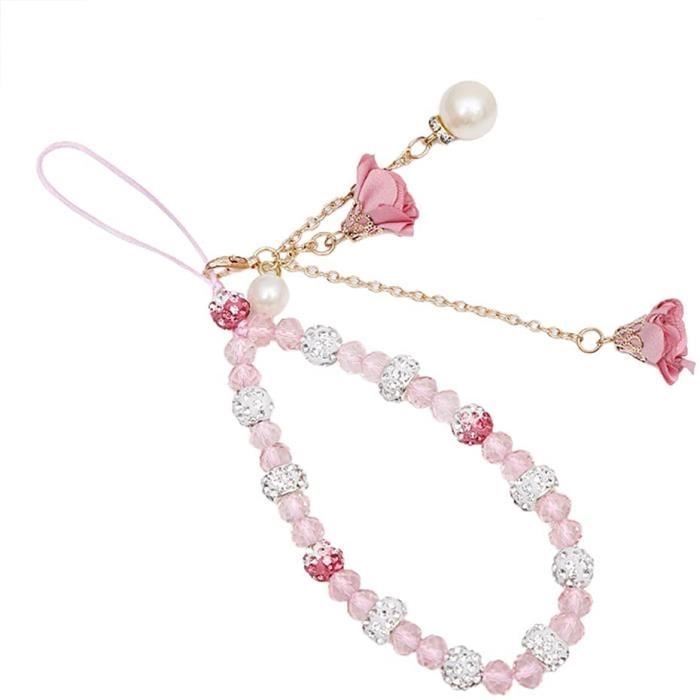 Chaîne Téléphone Portable MORSUNBELA - Bracelet Perlé - Lanière Sécurisée Pour Smartphone