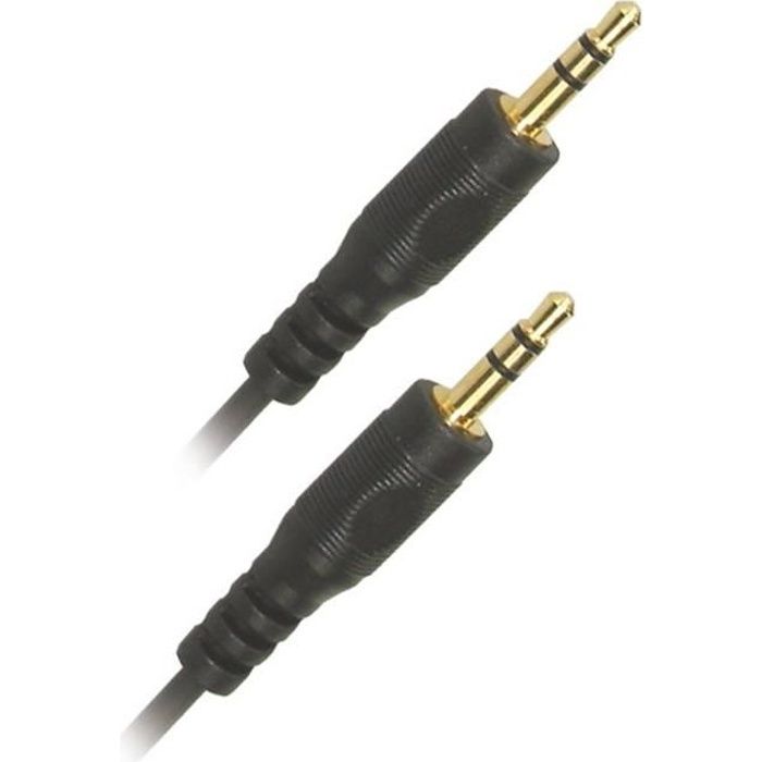APM Cordon Jack - 3,5mm - Stéréo Mâle/Mâle - Noir - 5m
