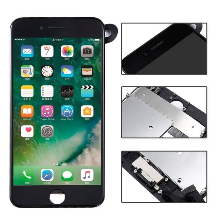 Novatech LCD Ecran Exposer Ecran & Touche TACTILE Digitizer + Flex + Caméra + Bouton Home pour Apple Iphone 7 4.7\