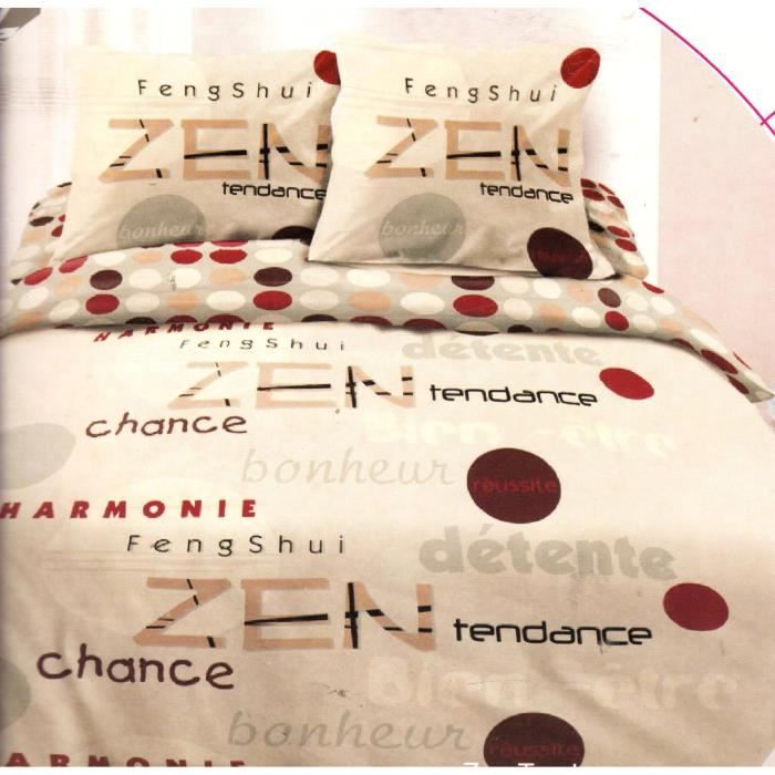 Parure de couette- Lit 2 places – 3 pièces (220x240cm) – Zen Tendance