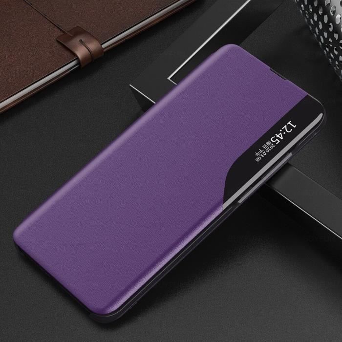 Pour S21 Plus S 21 ultra étui en cuir smart view couvre rabat Pour Samsung Pour S21 Plus violet