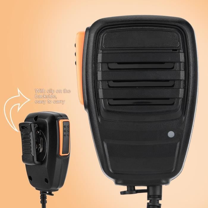Qiilu haut-parleur portable Micro haut-parleur de talkie-walkie à 2 broches pour Kenwood / Quansheng / Baofeng UV5R / 888S