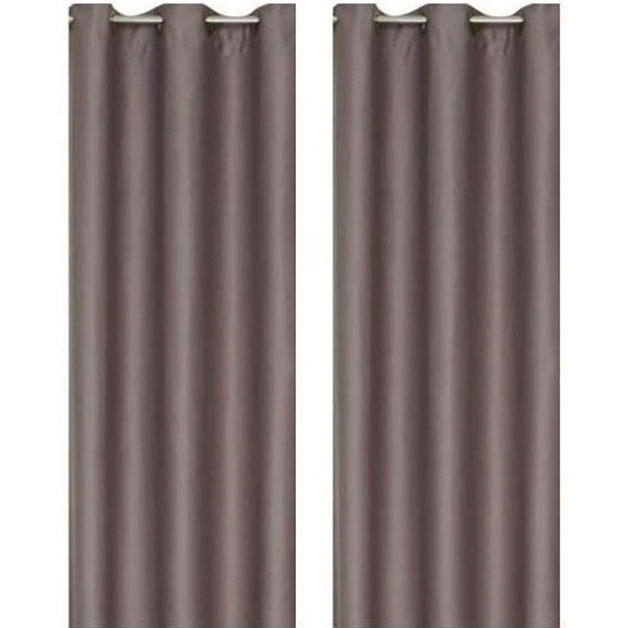 Paire de rideaux occultants TAUPE 140x260cm