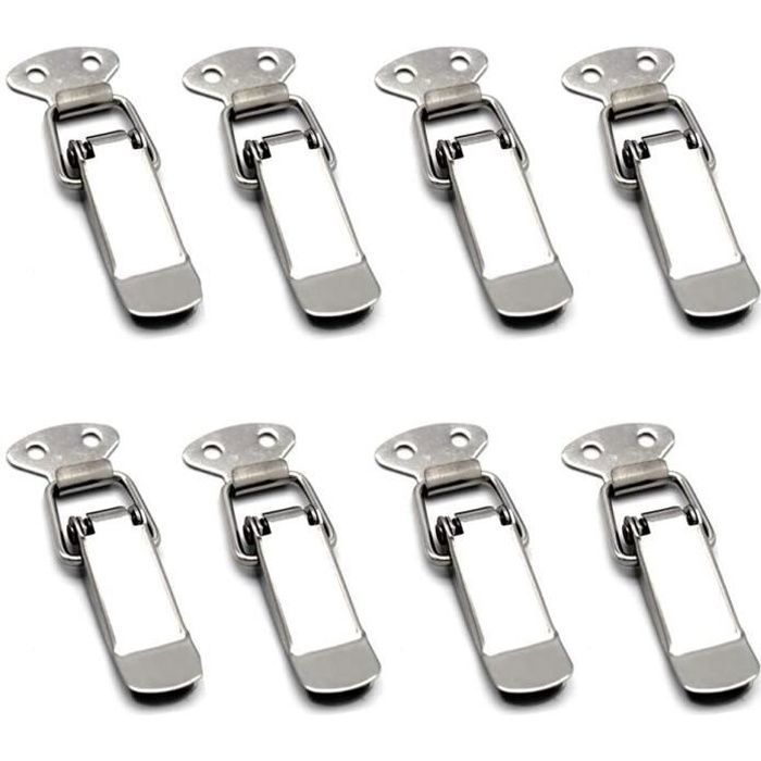 8 Pièces Fermeture a Levier Fermeture à Ressort Loquet Bascule en Acier Inoxydable Pour Coffre à Outils,Tiroir,Armoire et Coffre - S