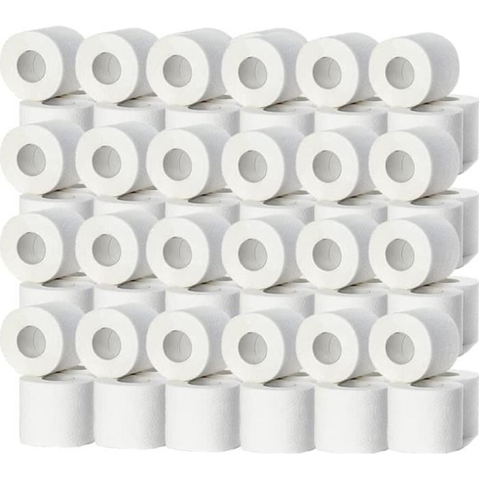 Lot de 48 Rouleaux de papier hygiénique 2 plis usage domestique ou industriel
