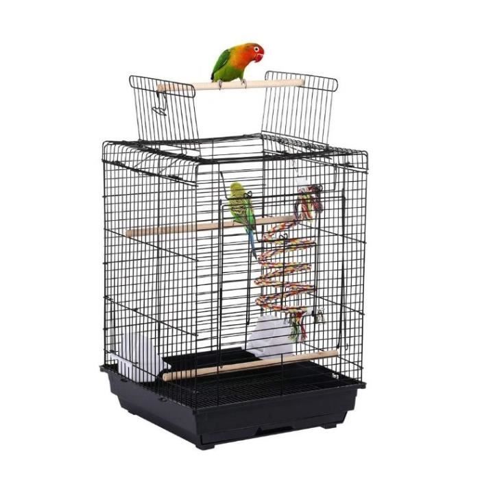 JEOBEST® Cage à Oiseaux 40 x 40 x 58 cm Ouverture Supérieure