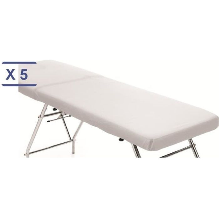 déliKtess® - 5 Draps housse jetables pour table de massage - imperméable - 210 x 93 cm - non tissé