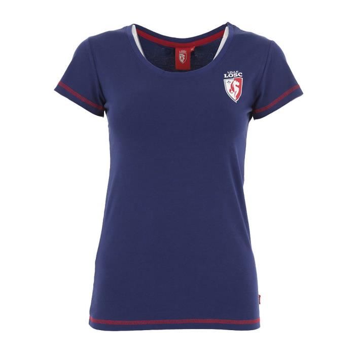 Tee-Shirt Logo Lille Femme- Licence Officielle LOSC - Bleu.