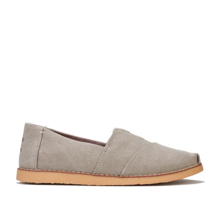 Toms Espadrilles Washed Canvas Crepe Grey Femme