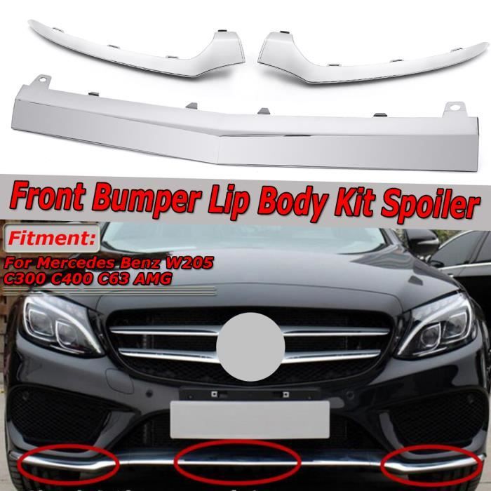 NEUFU Spoiler Pare-chocs Avant Gauche Droite Chromée Pour Mercedes Benz W205 Classe C AMG