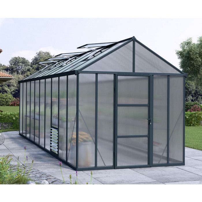 PALRAM Serre de jardin Glory 14,3 m² - Aluminium et polycarbonate - Double parois