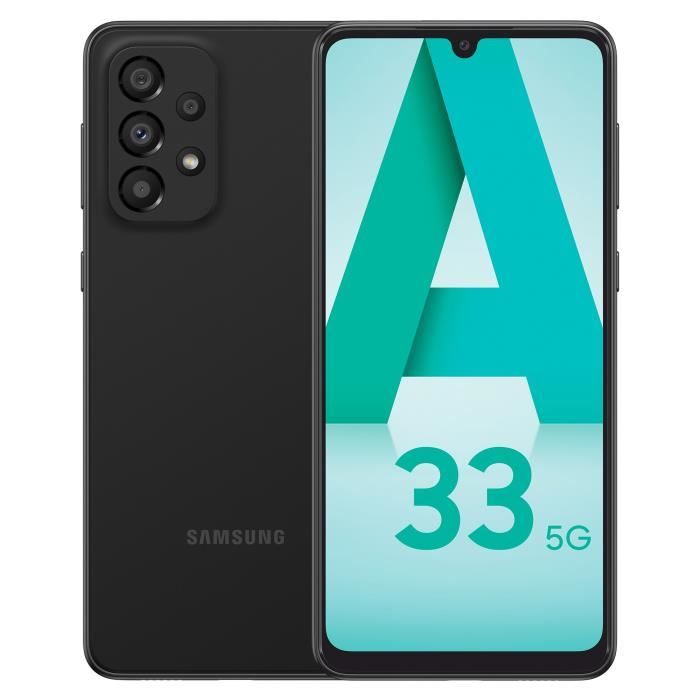 TÉLÉPHONIE, Smartphone, GSM/GPRS/EDGE/UMTS/HSDPA, Samsung, Samsung Galaxy A33 5g Ee 128gb Noir spécifications Pouces 6.4 Mémoire