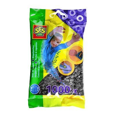 SES CREATIVE Lot de 1000 perles à repasser - Gris