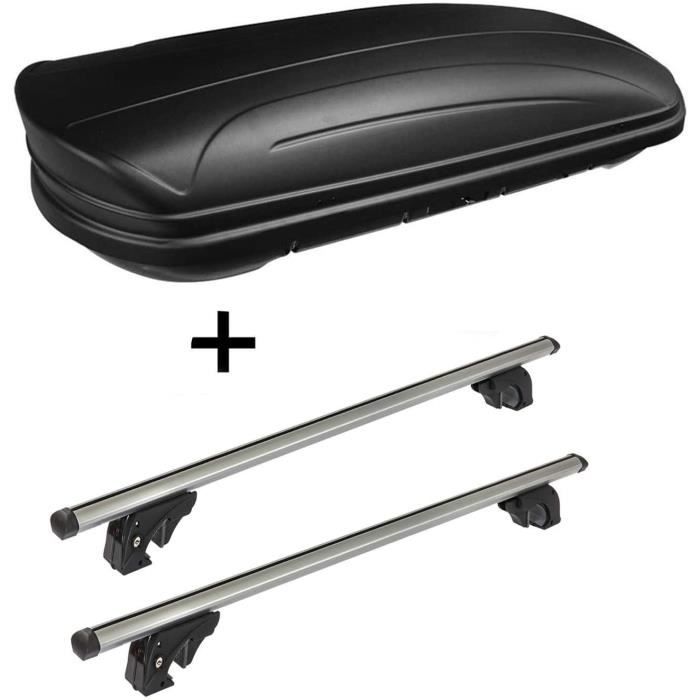VDP Coffre de Toit VDPMAA320 320Ltr Refermable Noir Mat+Galerie / Galerie pour Véhicules LION1 Compatible Avec Citroen C3 XTR (5...