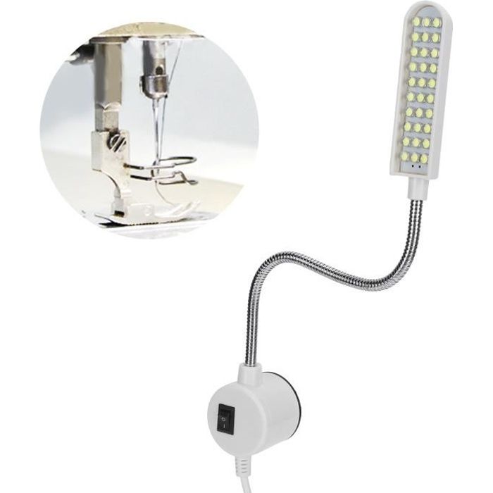 Lampe de travail pour machine à coudre, prise EU AC110-250V lampe à LED pour machine à coudre 6000K 2 W TU010
