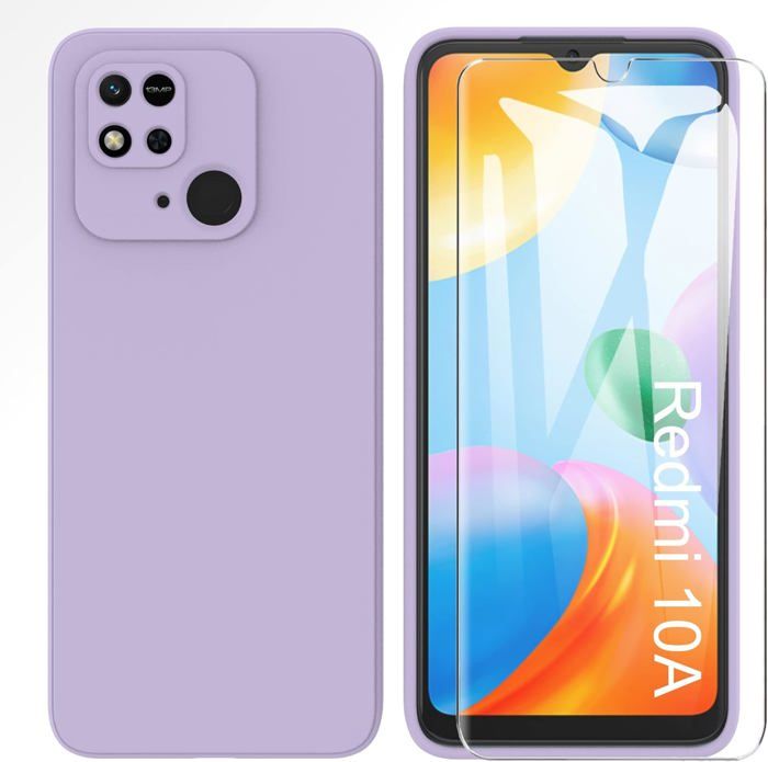 Coque Silicone + Verre Trempé Pour Xiaomi Redmi 10A - Pack Little Boutik - Neuf