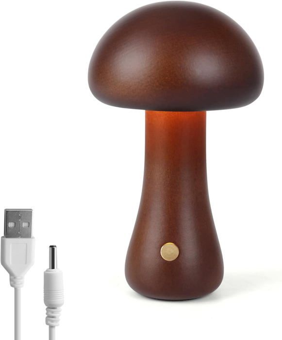 Lampe Champignon Tactile En Bois, Lampe De Chevet Champignon Led Dimmable A Intensite Variable Lampes De Table Champignons Lampes Dambiance Chambrerechargeable 91953416