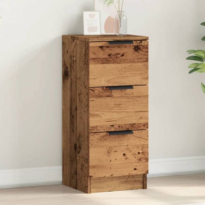 vidaXL Buffet vieux bois 30x30x70 cm bois dingénierie armoire armoire de rangement buffet de salon armoire buffet 856955