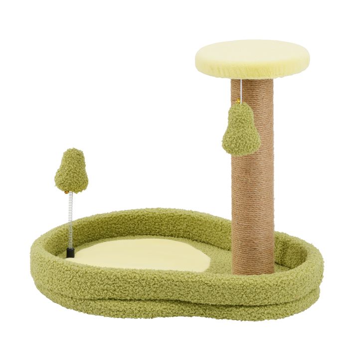 Comparer les prix de GOPLUS Arbre a Chat, Griffoir pour Chats en Bois avec 2 Jouets, Tour pour Chats en Forme d'Avocat, avec Base Stable et