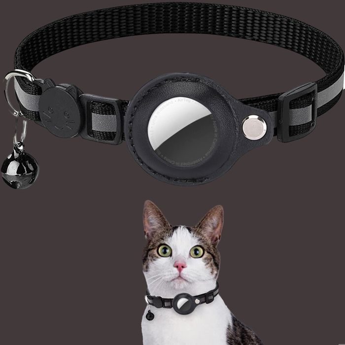 Comparer les prix de Collier anti-perte pour chat Pet Airtag, cloche réfléchissante, noir (avec localisateur intelligent)