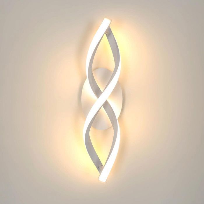 DORLINK Applique Murale Interieur LED Lampe Murale16W Lumière Chaude 3000K Design incurvée Appliques pour Chambre à Coucher Salon