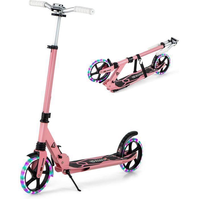 Trottinette Pliable MalPlay - Enfant Et Adulte - 100 Kg - Réglable - Rose