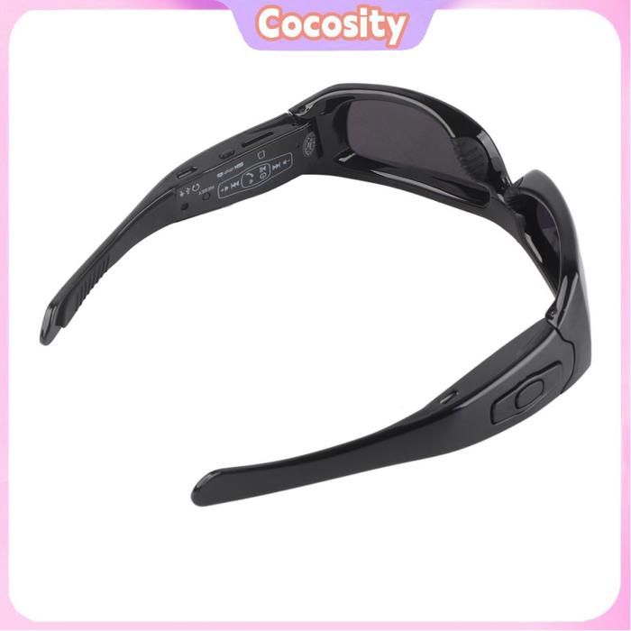 Cocosity Camera Lunettes Bluetooth HD 1080p Oreillette Support Appel Musique Vidéo pour Conduite Voyage