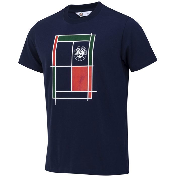 T-shirt - ROLAND GARROS - RG - Coton - Manches courtes - Bleu T-shirt - ROLAND GARROS - RG - Coton - Manches courtes - Bleu