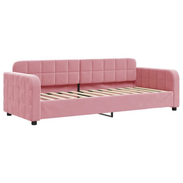 Lit simple Contemporain Banquette lit/Lit de repos sans matelas rose 80x200 cm velours - 1 Place SP6779BED73409023