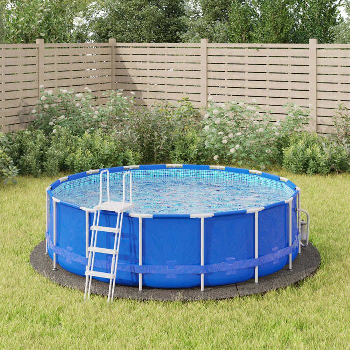 Bâche de piscine - vidaXL - Ø366 cm - Géotextile polyester - Gris clair