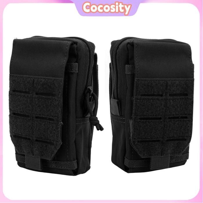 Cocosity Pochette de ceinture Molle pour téléphone portable (Noir) Molle Ceinture De Téléphone Portable Pouch sport dos Noir