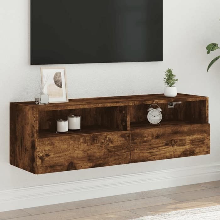 Meuble TV mural/flottante - Usage Intérieur - VIDAXL - design-classique chêne fumé 100x30x30cm - bois dingénierie EU25_X94865