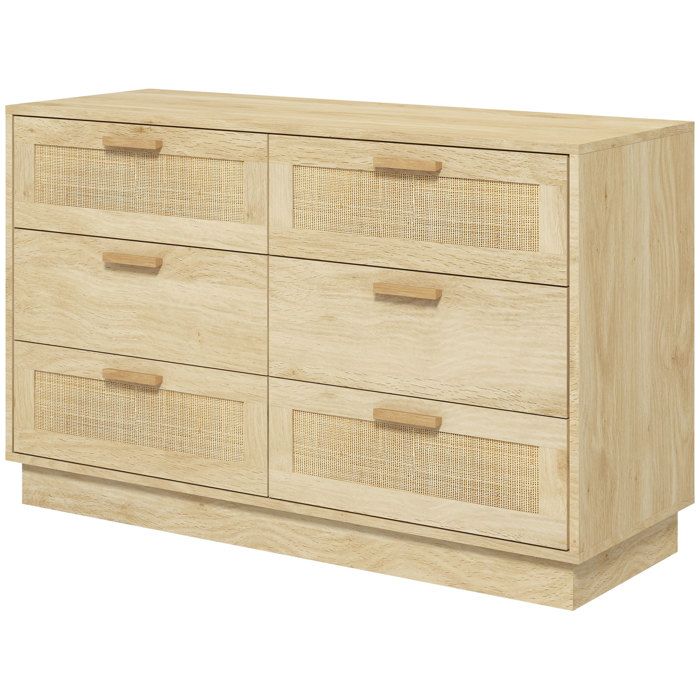 Commode En Raton Design Commode design bohème en rotin avec 6 tiroirs, meuble de rangement pour ...