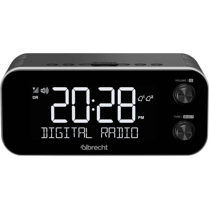 Albrecht DR 455 Radio-réveil DAB+ FM fonction réveil noir