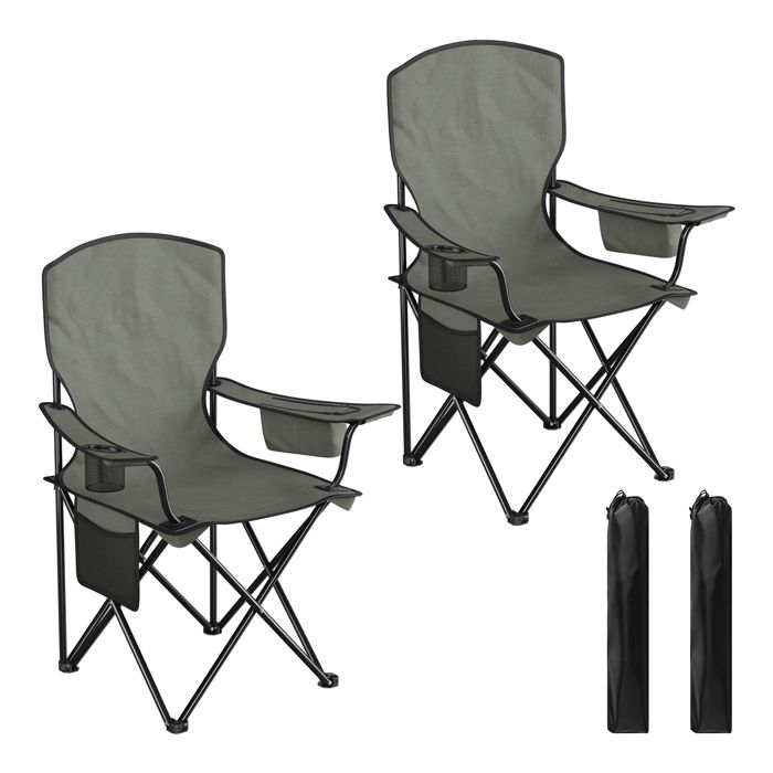 Chaise Camping Pliante - Lot de 2 WOLTU Fauteuil de Pêche - Sac Isotherme Léger Portable - Bleu Marine