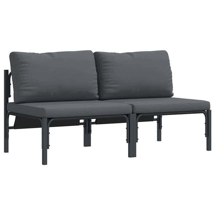 En PromotionSalon de jardin 2 pcs - SHIELD - Meuble dextérieur - Anthracite 80x80x71cm Acier 5002477