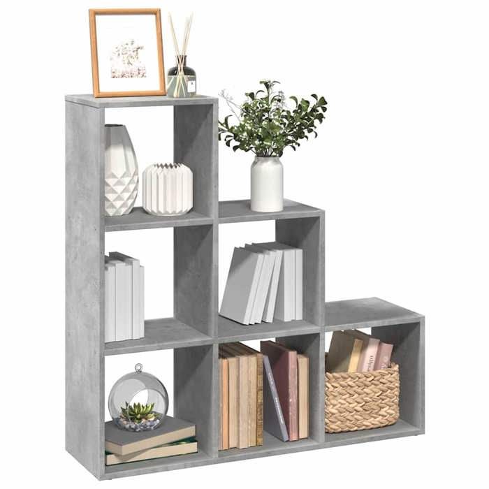 Étagère à dossiers/Cabinet à vitrine Gris - Magnifique Étagère séparatrice de pièce à 3 niveaux - gris béton 99x29x99cm CL9744842