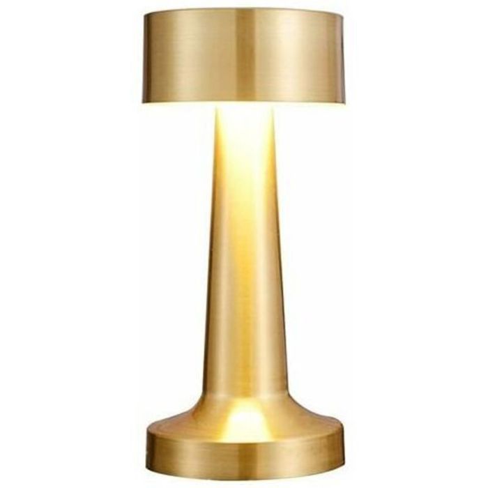 Ensoleille – Lampe à poser LED rechargeable – Capteur tactile – 3 niveaux de luminosité – Autonomie 10h – Métal doré – Pour bar