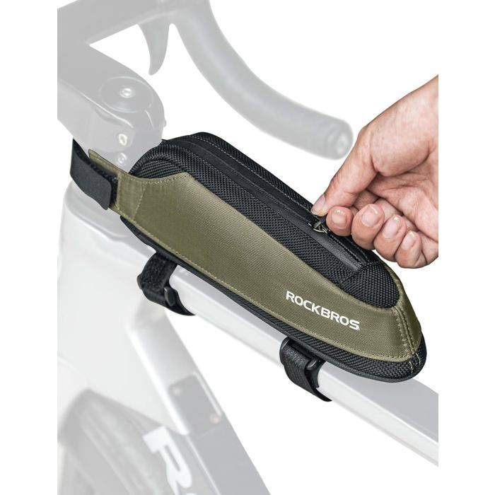 Sacoche Cadre Vélo 0 65L Avant Kit Sac Triangulaire Tube Supérieur Amovible Portable Réfléchissant Vélo Course Gravel VTT Noir