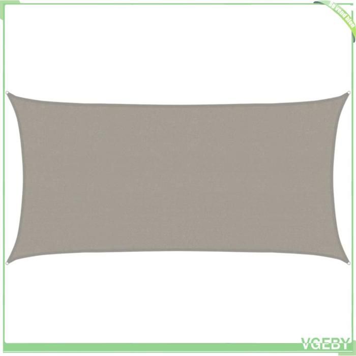 Voile dombrage - FAFEICY - 4001987 - Rectangulaire 3 x 6 m - 160 g/m² - Gris clair (anti-UV)