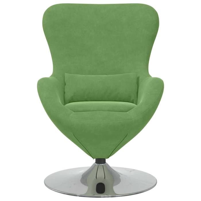 Confortable Fauteuil simple pour salon bureau chaise œuf de relax Vert clair Velours__27800