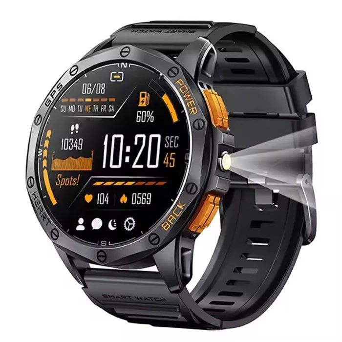 Montre Intelligente Multifonction Ecran 143 GPS Intégré Appel Bluetooth Lampe LED Etanche 3BAR Longue Autonomie Homme