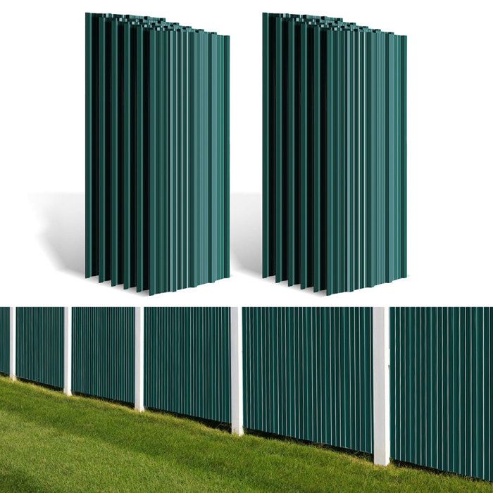 12 pièces Feuille de toiture Amovible Feuille de façade Feuille trapézoïdale tôle profilée Métal Panneaux de toit Draps 7 m²