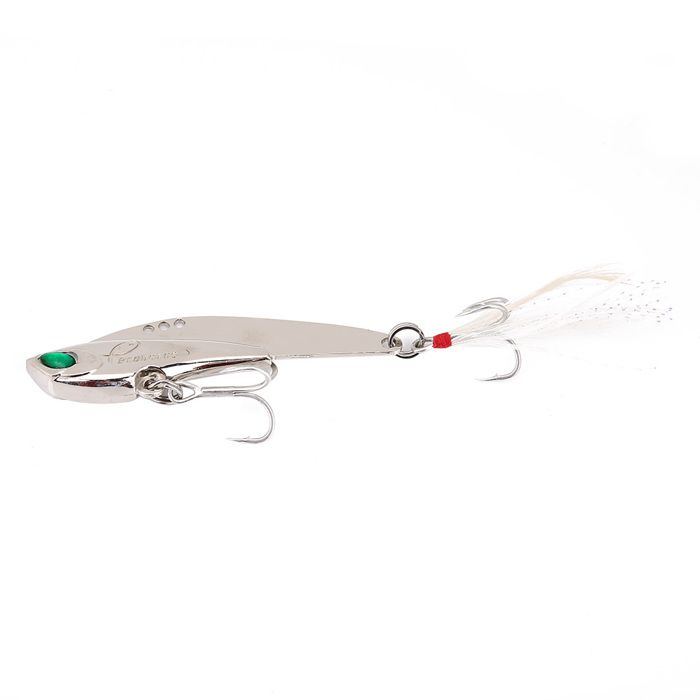 1 Cuillère métallique forme profilée hameçon triple accessoire pêche eau douce et mer .