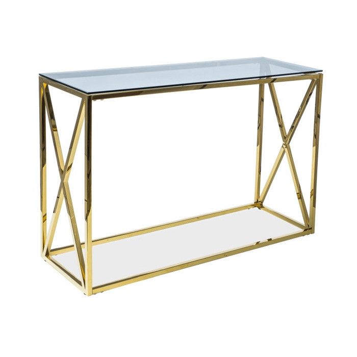 Table console verre doré main image 1