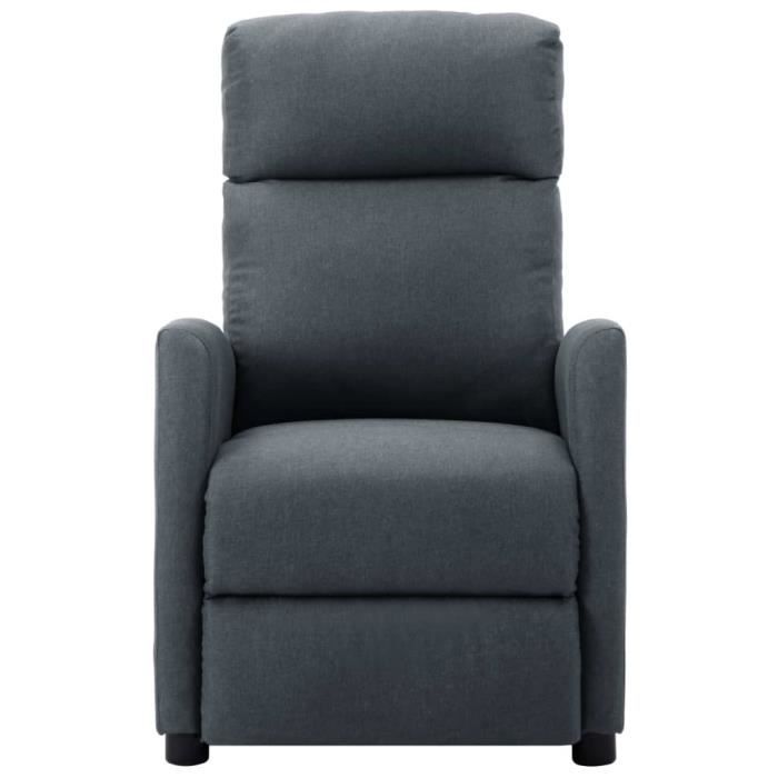 Fauteuil Inclinable 4 Positions Molisana – Bois Et Tissu Gris, Neuf