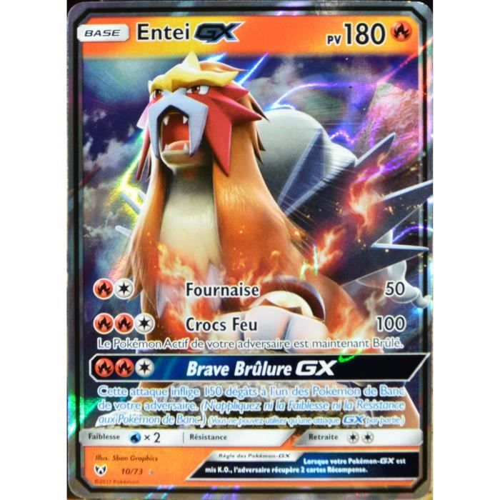 Carte Pokemon 10 73 Entei Gx Sl3 5 Legendes Brillantes Cdiscount Jeux Jouets