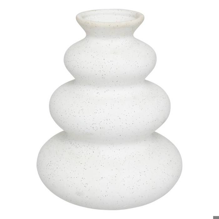 Vase Cheri Atmosphera - 20 Cm De Hauteur - Grès émaillé, Rayures Colorées - Déco Pop